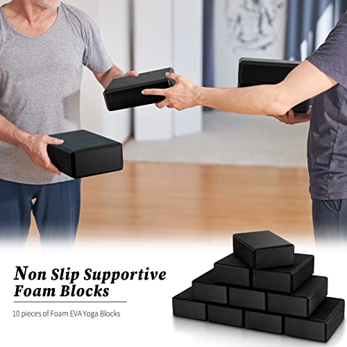 10 Pcs Yoga Blocks Bulk Foam EVA Blocks for Yoga - color: Black