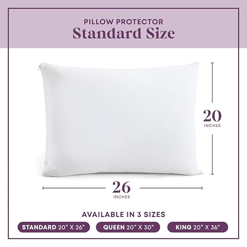 CirclesHome Pillow Protectors 8 Pack Standard Zippered - 100% Cotton Breathable Pillowcases - Protects Pillows from Dirt, Dust and Debris (Standard - Set of 8 - 20x26) - color: 1 - White, size: Standard (20 x 26 inches) - Set of 8