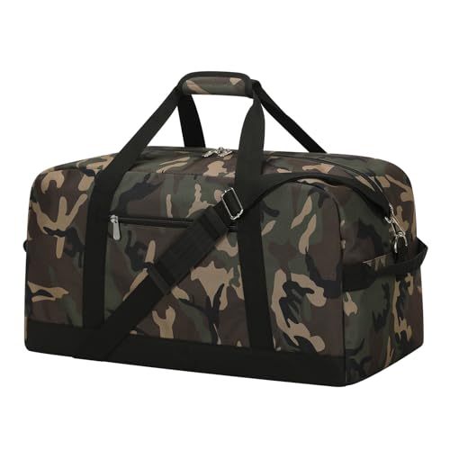 21 inch Gym Bag for Men - 40L Travel Duffel Bag Sport Duffle Bags for Weekend Overnight with Bottom Support (Camouflage) - color: Camouflage