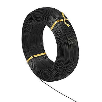 Fashewelry 918 Feet 0.5-0.6mm Aluminum Wire Black Bendable Metal Craft Wire for Beading Jewelry Craft Making - color: Round-22 Guage-Black