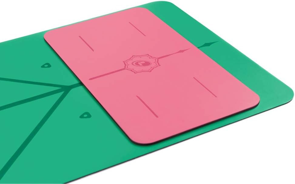 Liforme Yoga Pad - Revolutionary Alignment System, Advanced Non-Slip Grip | Eco-friendly, Non-Toxic, Sweat-Resistant, 4.2mm thick pad for knee, elbow and hand support during Yoga, Free Yoga Bag - color: Rose