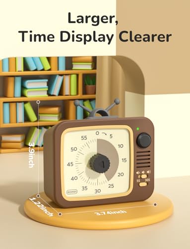 LIORQUE Visual Timer for Kids with Pause, 60 Minute Countdown Timer, Brown - color: Coffee Brown