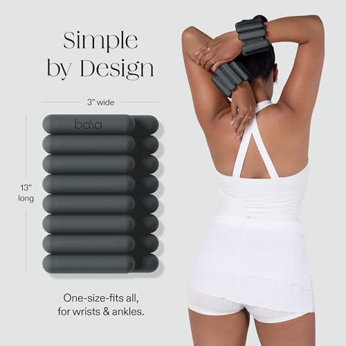 Bala Bangles Wrist & Ankle Weights for Women & Men, Home Gym Equipment - color: Charcoal, size: 3 LB