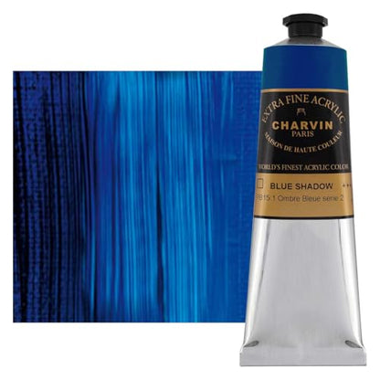 Charvin Extra Fine Professional Acrylic Paint - Blue Shadow, 150ml Tube, Triple-Milled, Lightfast Pigments, Open Stock Artist Acrylic Paints in Nature-Inspired Hues - color: Blue Shadow, size: 5.07 Fl Oz (Pack of 1)