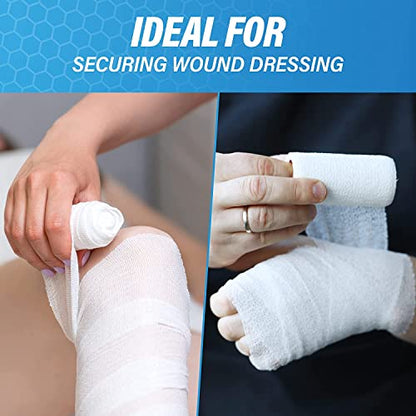 Gauze Rolls – Rolled Gauze- Medical Tape Included - Flexible, Stretchable – 3” x 4.1 Yards Bandage Wrap for Wound Dressing –20 Rolls. - size: 3" Pack of 20 Rolls