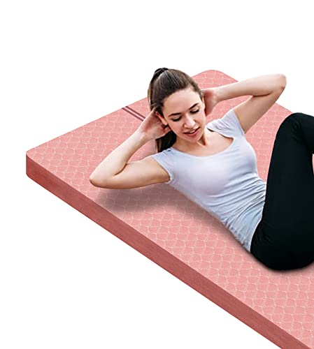 nuveti Large Exercise Mat - 15mm/20mm/30mm Thick Yoga Mat | Workout Mat for Fitness, Yoga, Pilates, Stretching & Floor Exercises for Women & Men with Free Carrying Bag - color: Pink, size: 183X80X15MM