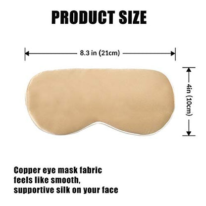 Anti Aging Sleep Mask with Copper Ion Technology, Eye Mask for Women & Men with Elastic Band, Soft Copper Eye Mask Like Silk, Anti-Wrinkl, Reduce Eye Puffiness, Rejuvenates Skin