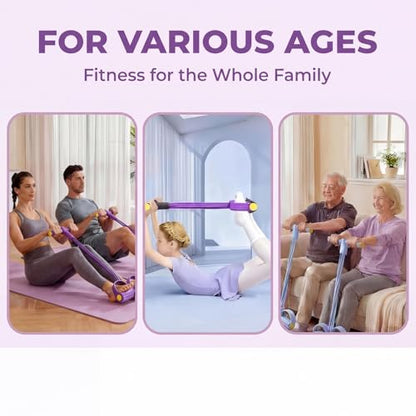 Pedal Resistance Bands with Handles, Upgrade Multi Function Pedal Training Band, 6-Tubes Natural Rubber Foot Pedal Resistance, Fitness Bands for Full Body, Abdomen, Waist, Arm, Leg - color: 블루.
