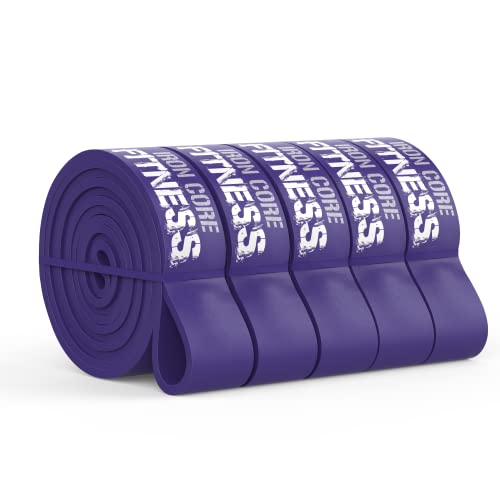 Iron Core Fitness Gym Quality Long Resistance Bands Multi Pack of 5- Loved by Fitness Pros for Group Workouts in Gyms, Boxes, Studios and Bootcamps. Perfect for Pull Ups, Strength Training, Mobility - color: #4 Purple, Heavy