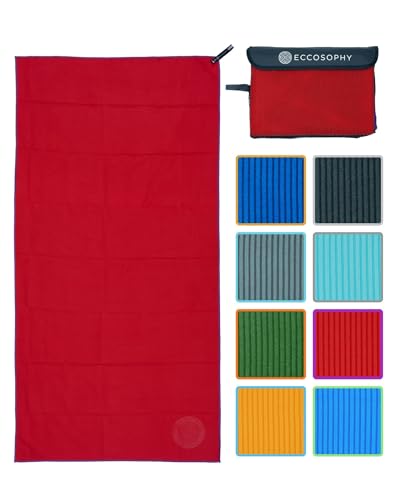 ECCOSOPHY Microfiber Beach Towel, Quick Dry Gym Towel, Sand Free, 71x35 - color: Cherry, size: Large (71"x35")
