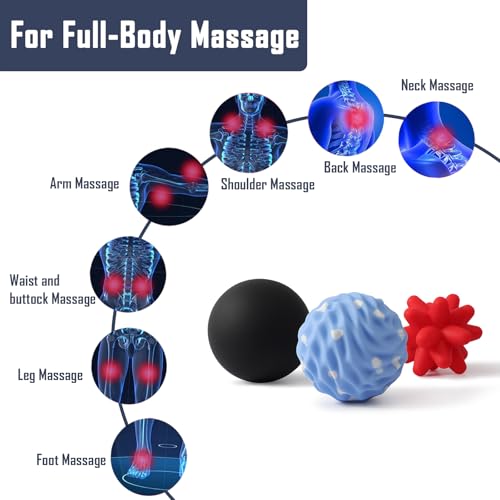 Silicone Massage Lacrosse Balls for Myofascial Release | Massage Deep Tissue for Trigger Point Therapy, Relieve Plantar Fasciitis, Muscle Soreness - style: Silicone Full-body Recovery Set