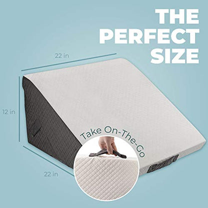 Kolbs Memory Foam Adjustable Bed Wedge Pillow - Wedge Pillow Set for After Surgery - 9 x 12 inch Height Chic Jacquard Cover Multi Use for Sleeping and Acid Reflux (Adjustable Height Wedge) - size: Adjustable Height Wedge - Grey