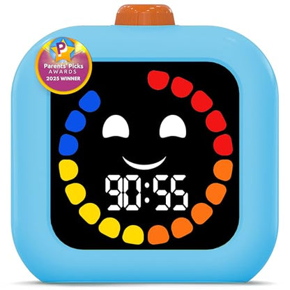 Digital Visual Timer for Kids - Calmer Routines & Transitions | Silent, Rechargeable, 99-Min Clock, Alarm, Countdown & Count-up; For Classroom, Home & Therapy - Builds Focus & Independence - color: Blue