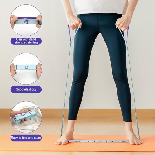 Elastic Yoga Stretching Strap with Loops, CEILIWEN Stretch Straps for Physical Therapy, Pilates Stretch Band, Elastic Exercise Bands, Leg Stretching Strap, Stretch Resistance Bands for Exercise - color: 12 Loops - 2 PCS