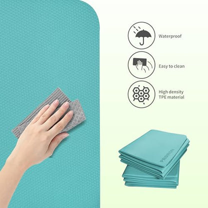 PROIRON Foldable Yoga Mat 0.24"/0.16" for Home Workout & Travel, Non Slip Travel Yoga Mats with Carry Bag, Packable Yoga Mat for Home Gym, Pilates, Fitness,Stretching - color: (0.24" TPE) Green