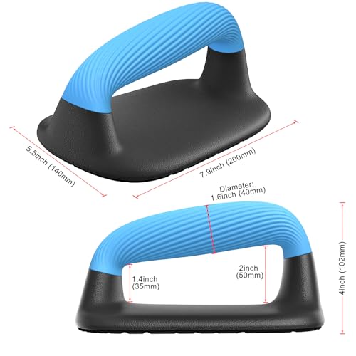 Kipika Push Up Bars, Pushup Stands, Anti-Slip Soft Plastic Push Up Handles, Bottom Anti-Slip Pad, Strength Training Equipment, Perfect for Floor Workout Exercise - color: D: Black & Blue