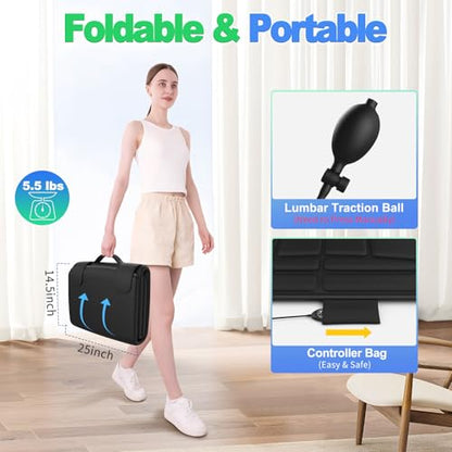 Full Body Massage Mat with Heat, Vibration Massage Mattress Pad with Lumbar Support Cushion, Foldable Massage Mat for Bed, Sofa & Floor, Relaxation & Comfort