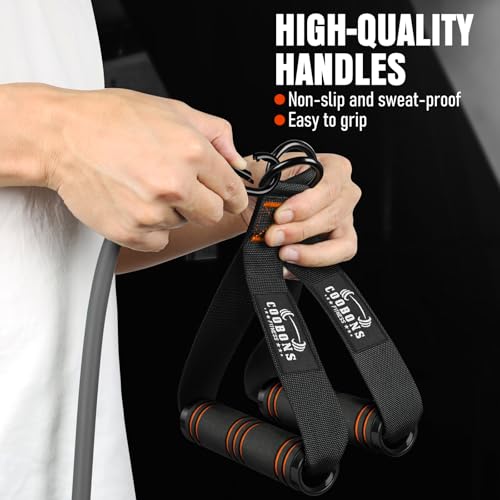 Resistance Bands with Handles, 175lb Exercise Bands for Working Out - color: 175LBS Black Orange