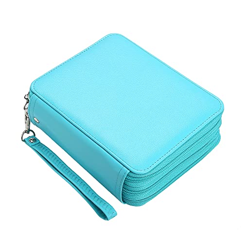72 Slots Pencil Case Organizer w/Removal Handle Strap | 3-Layer Zipped Pencils Box Large for Colored Pencils Watercolor Pencils for Office and Travel for Artist - color: Green