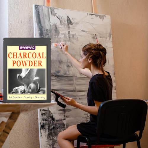 Premium Charcoal Powder for Drawing and Art, Drawing Charcoal for Sketching, Shading, Blending with Beginners & Pro Artists - 4 Ounces - size: 4 Ounces