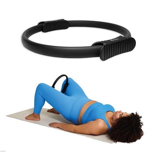 Gaiam Pilates Ring Fitness Circle, Toning Arms, Legs & Core - color: Sure-Grip Black, size: 15"