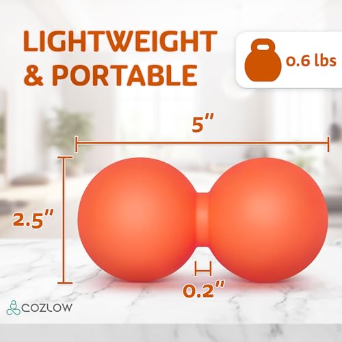 Peanut Massage Ball - Deep Tissue Therapy, Pain Relief - Energizing Orange - color: Energizing Orange