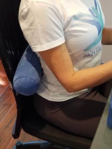 Pain Free-Posture Long & Short Inflatable Roll/Towel and Strap/Yoga Belt-to place under the NECK & LOW BACK to RELAX & REDUCE PAIN-Regain the Natural Curve of the Spine-Support Driving, Plane & Travel
