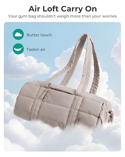 BAGSMART Reiki Gym Bag for Women Puffy Yoga Mat Travel Weekender Duffle Bag - color: Light Purple, size: Medium