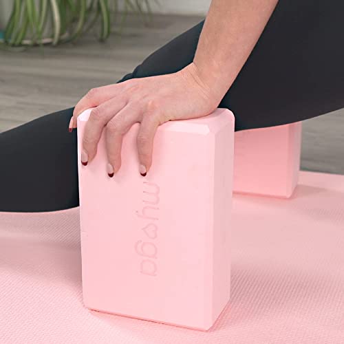 MYGA Yoga Block,Lightweight EVA Foam Yoga Brick,High Density Non-Slip Block for Yoga Poses, Pilates, Balance and Flexibility - color: Dusty Pink, size: One Size (Pack of 2)