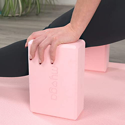 MYGA Yoga Block,Lightweight EVA Foam Yoga Brick,High Density Non-Slip Block for Yoga Poses, Pilates, Balance and Flexibility - color: Dusty Pink, size: One Size (Pack of 2)