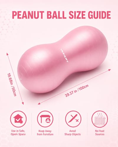 INPANY Peanut Exercise Ball for Labor, Physical Therapy & Fitness - color: Pink