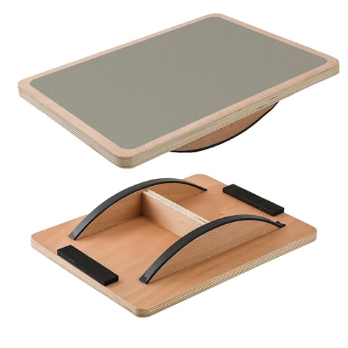 Juoe Balance Board Wobble Board,Balance Toys for Physical Therapy | Wooden Wobble Balance Board for Adults and Kids,Balance Training,Standing Desk Core Strength Balance Rocker Board - color: Gery