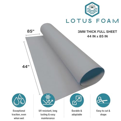 LotusFoam EVA Foam Sheet 3mm – 44"x 85" Craft Foam for Cosplay, Costumes & DIY, High Density 130 kg/m3, Heat Shapeable, Paintable, 35 Colors (Cool Grey) - Cool Grey - color: Cool Grey