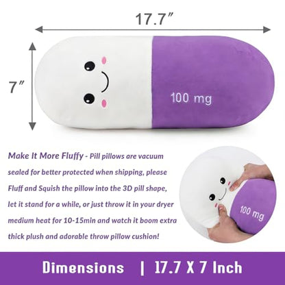 Cervical Neck Roll Pill Pillow, Cylinder Bolster Chill Pillows with Washable Cover, Round Neck Pillows Support for Bed Sleeping, Designed for Head, Neck, Lumbar, Legs Back and Yoga (Purple, M) - color: Purple