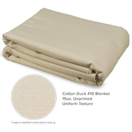 Creative Mark Unprimed Cotton Duck Deluxe Canvas - #10 15oz Folded Canvas - 96" x 6 Yards - Bulk Un-Stretched Duck Canvas Fabric for Artists - color: 15oz, size: 96" x 6 Yards