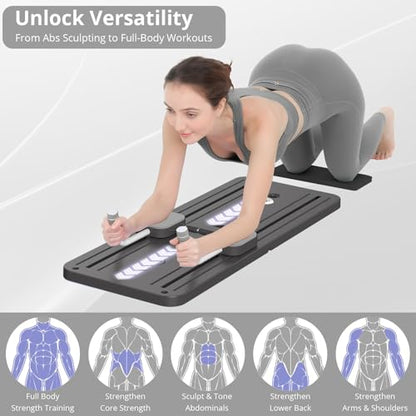 JANUA Pilates Board - Pilates Reformer Set, Multi-Purpose Foldable Pilates Reformer Board for Home, 5 in 1 Pilates Sliding Board - color: Black