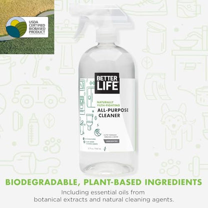 Better Life All Purpose Cleaner - Multipurpose Home and Kitchen Cleaning Spray for Glass, Countertops, Appliances, Upholstery & More - Multi-surface Spray Cleaner - 32oz Unscented - size: 32 Fl Oz (Pack of 1)