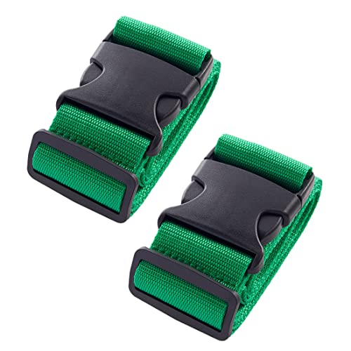 2pcs 74″×2″Luggage Straps for Suitcases,Adjustable Suitcase Straps and Heavy Duty Strap Buckle Packing Straps Travel Accessories, Green - color: Green 2PCS