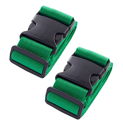 2pcs 74″×2″Luggage Straps for Suitcases,Adjustable Suitcase Straps and Heavy Duty Strap Buckle Packing Straps Travel Accessories, Green - color: Green 2PCS