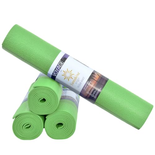 Voyage 5mm Studio Yoga Mats, 4 Pack, 72x24in - color: Green