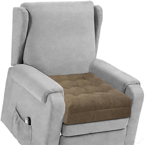 Recliner Cushion for Elderly - Patented Dual Seat Cushion for Sagging Recliner Replacement Booster Cushion for Easy Get Up from Chair, Sofa & Couch, Relieves Long-Sitting Pain 20x20x5 Brown - color: Brown, size: 20x20x5 in