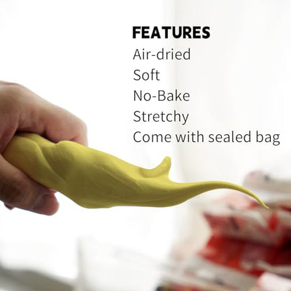 Air Dry Clay Lightweight, Flexible Modeling Clay for Adults Arts and Crafts | Professional & Moldable, Soft & No-Stick, Polymer Clay for Sculpting, Molding,Anime Figures,Making Costumes,DIY Projects - color: Yellow