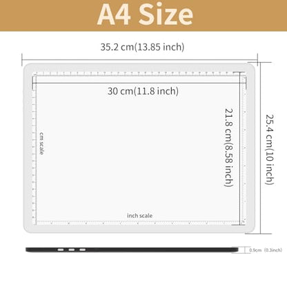 YINGWOND A4 Rechargeable Light Pad with Carry Bag,9000LUX Tracing Light Box Built-in 4000mAh Battery,Side Physical Buttons Magnetic Light Board for Diamond Painting Art Weeding Vinyl Drawing - style: Rechargeable A4 White with Bag