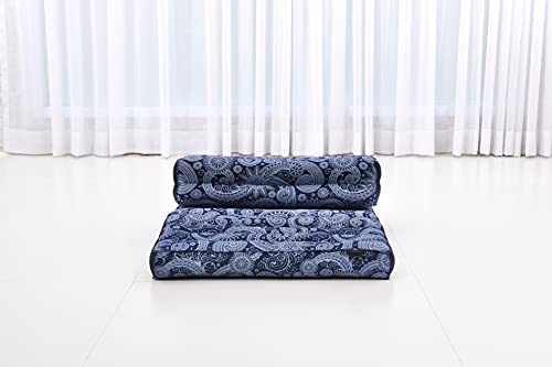 Leewadee Foldable Floor Mattress – 2 in 1 Floor Meditation Mat for Yoga and Relaxation, Seating Futon with Kapok - color: Cbt1 - Blue