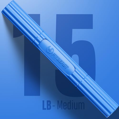 FitBeast Flex Therapy Bar, Tennis Elbow Therapy Bar - Ideal for Relieve Tendonitis Pain & Improve Grip Strength, Fitness Resistance Bar for Golfers Elbow & Tendinitis, Twist Bar for Physical Therapy - color: 1 Piece - Blue - Medium