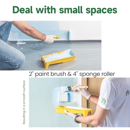 VOOMEY 28PCS 18 Inch Paint Roller Kit, Large Roller with Extension Pole | Complete Painting Set with Bucket and Tray for Fast Coverage on Walls, Ceilings and Large Interior Projects - size: 18inch 28pc