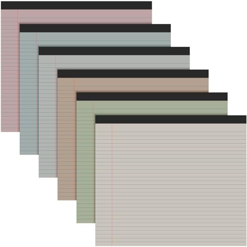 Lincia 6 Pcs Legal Pads Landscape Notebook, Sweet Color | 11" x 9.5" College Ruled Notepad,Horizontal Lined Notebook, 40 Sheet, 80 Gsm, Assorted Colors Paper, Pastel Writing Pad - color: Sweet Color