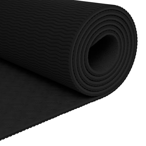 Retrospec Zuma Yoga Mat 6mm Thick Non-Slip TPE Exercise Mat | Cushioned Workout Mat for Yoga Pilates and Home Stretching | 72 x 24 with Carrying Strap