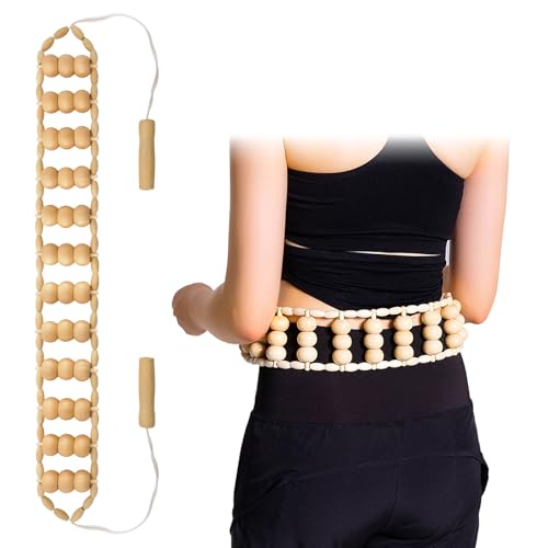 Wood Therapy Massage Tools, Wooden Back Roller Rope Maderoterapia Kit | Deep Tissue Muscle Relief, Portable Wood Massager for Back, Legs, Lymphatic Maderoterapia Body Massage