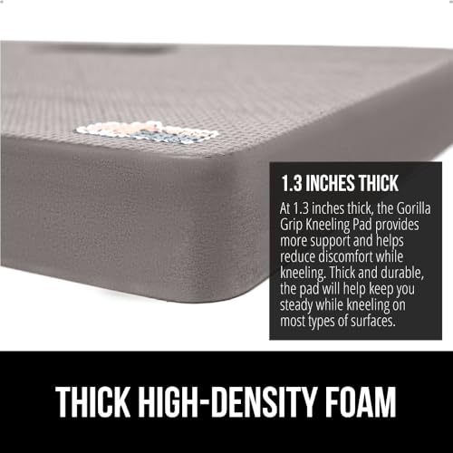 GORILLA GRIP® Extra Thick Foam Kneeling Pad for Gardening, 17.5x11 Gray - color: Gray
